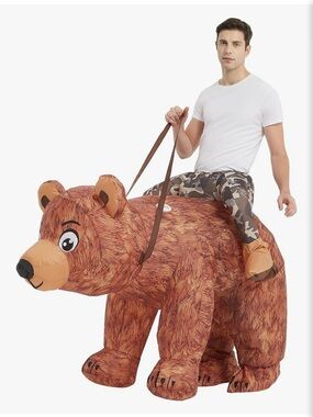 Inflatable Costume Blow Up Bear Rider Costume 🐻